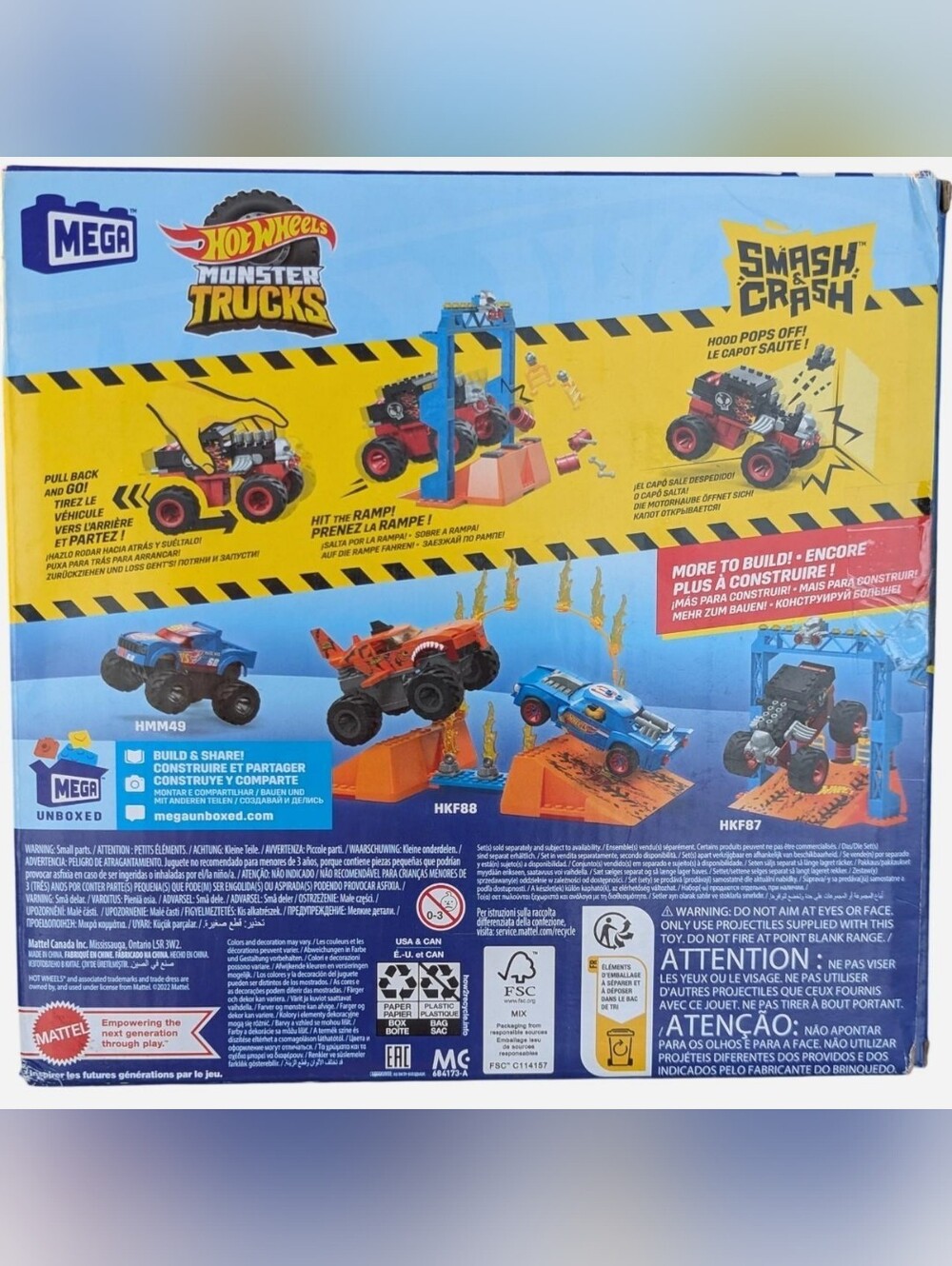 Mega Hot Wheels x Lego Monster Trucks Bone Shaker Crush Course Toy - Red & Black - Picture 6 of 8